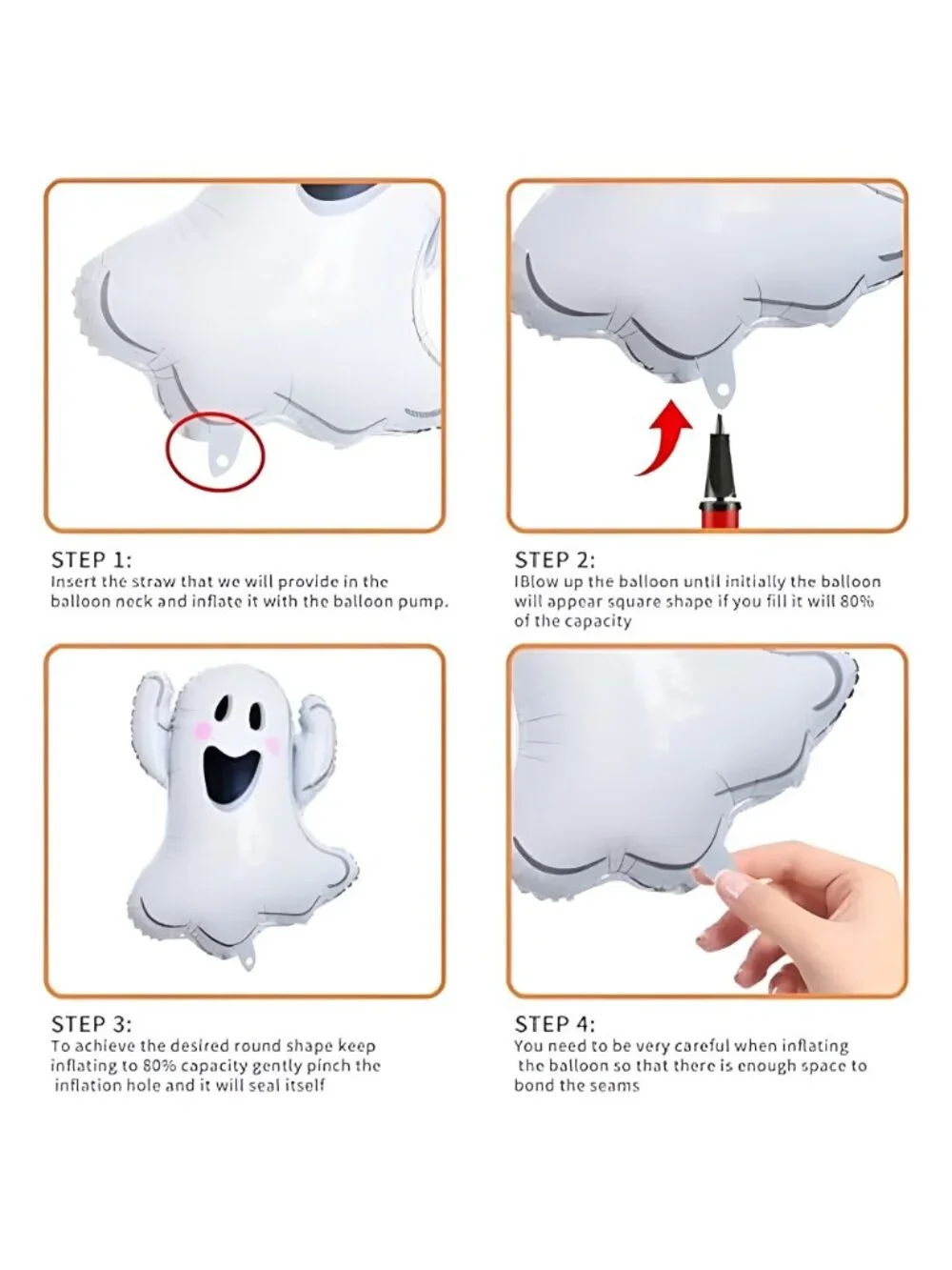 9Pcs Halloween Balloon Halloween Black Boo Balloons Set